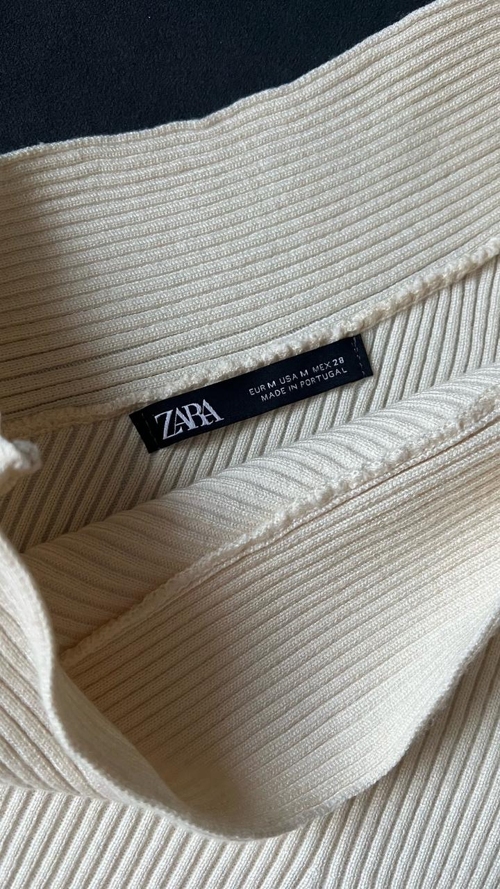 трикотажное платье на одно плечо ZARA
