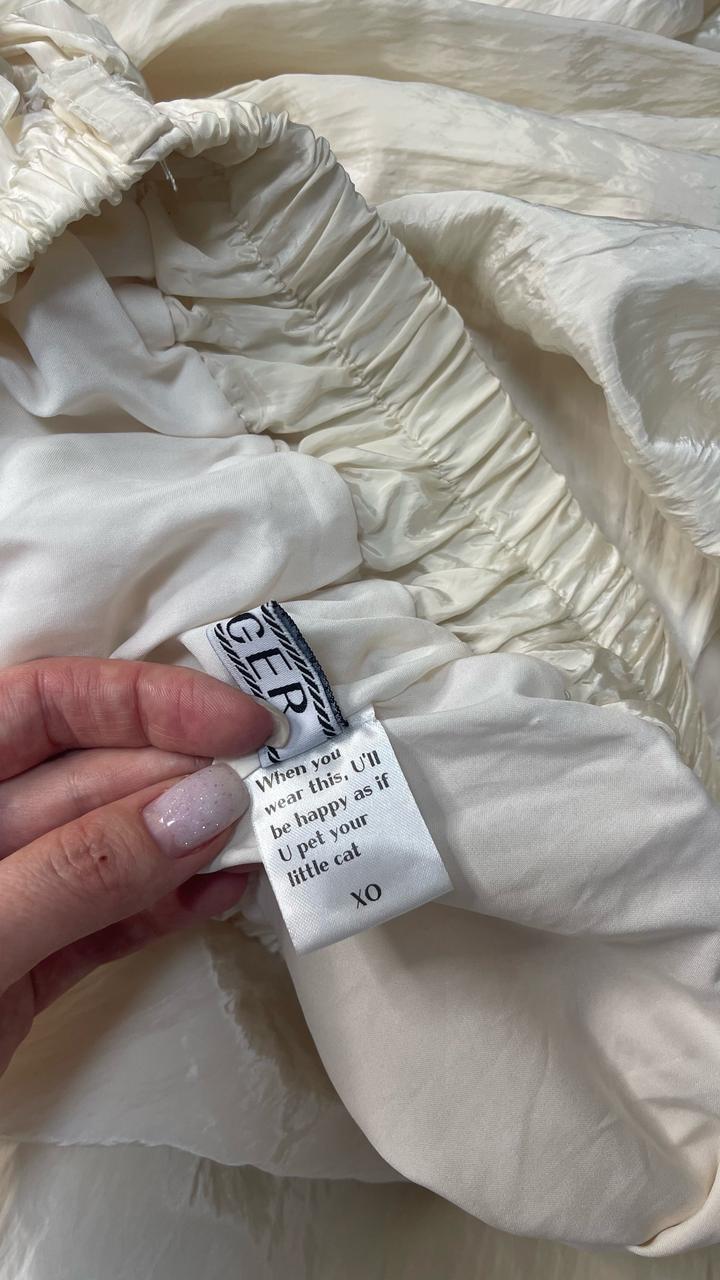 Юбка из ткани жатка цвета Айвори