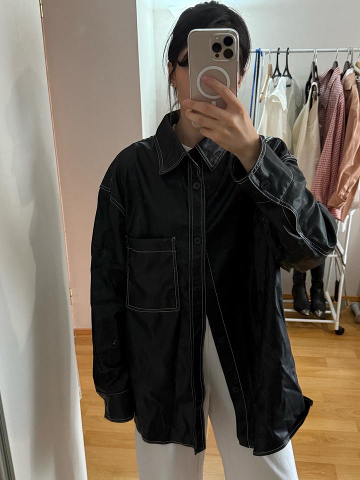 Рубашка из искусственной кожи Zara