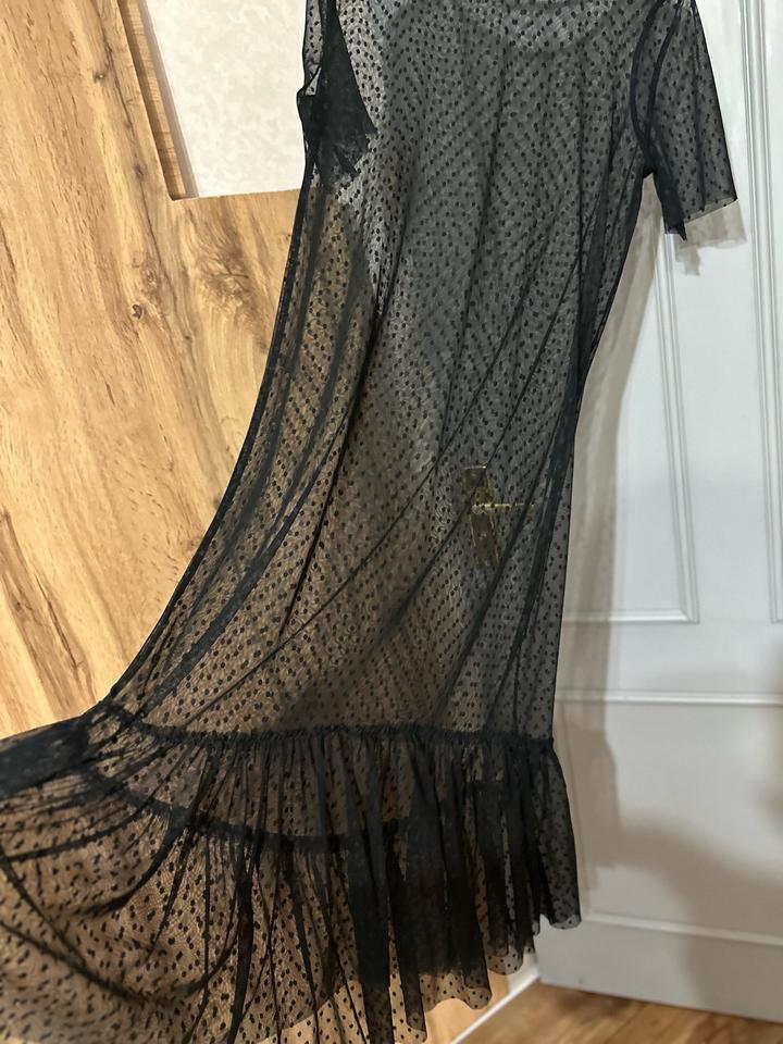 Сетчатое платье Bershka в горошек 🖤