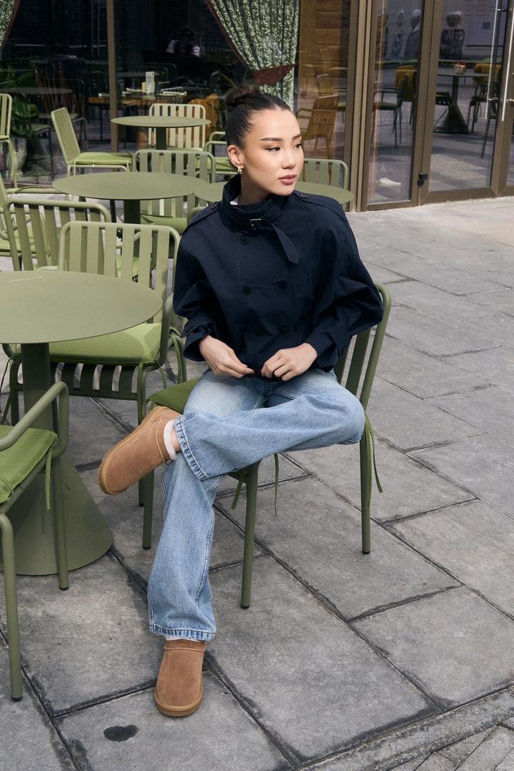 Тренч синий новый