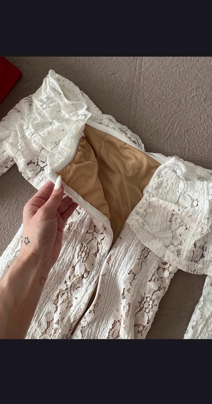 Новое белое кружевное платье