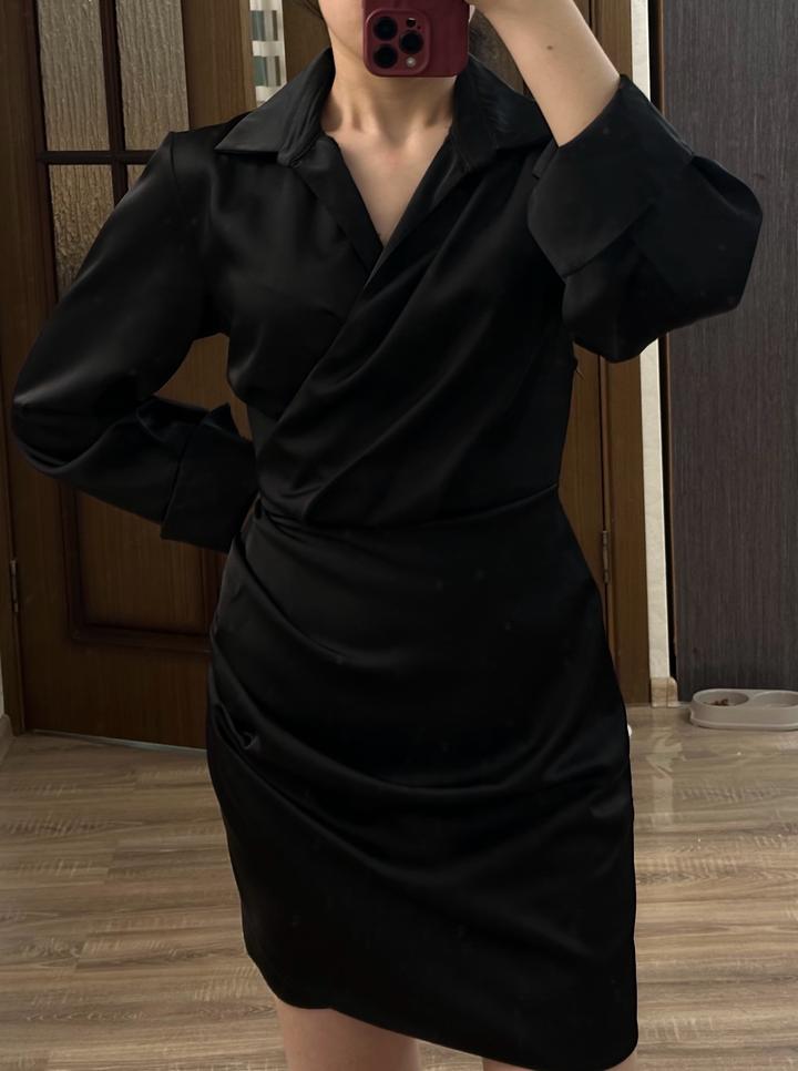 Черное Платье рубашка