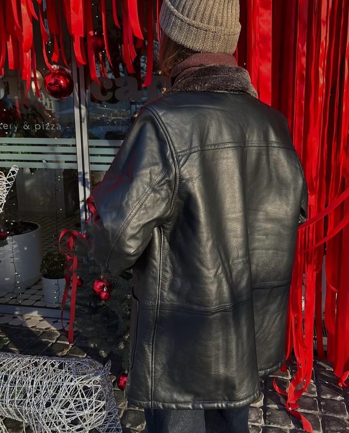 Кожаная дубленка