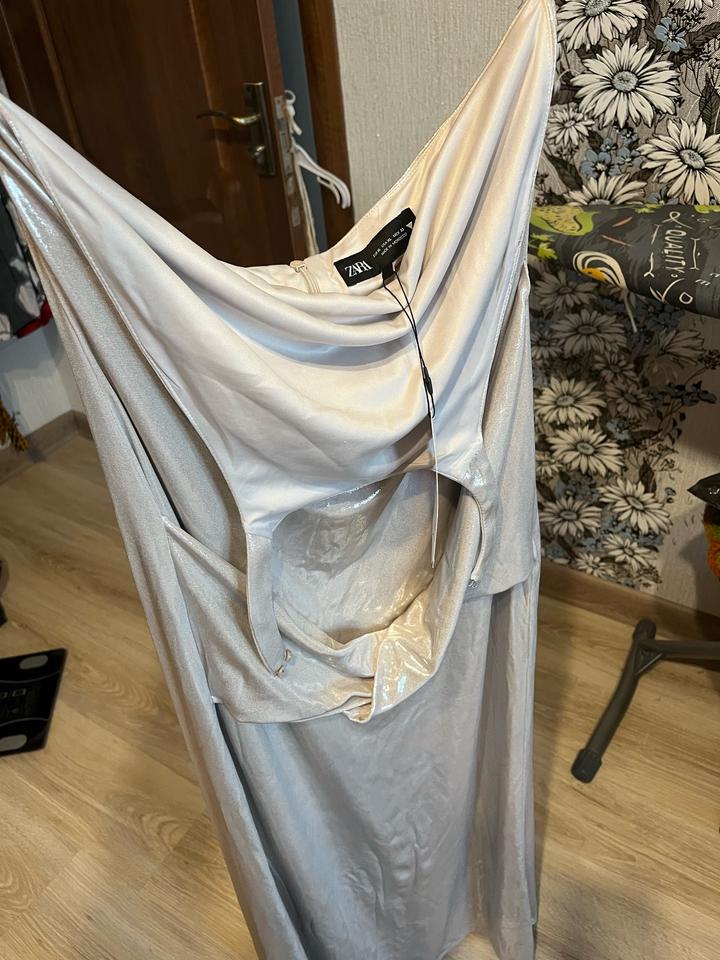 Блестящее длиное платье Zara L/Xl размер