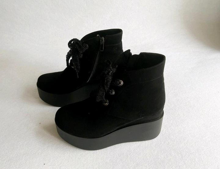 Ботинки ботильоны 38 размер на платформе искусственная замша