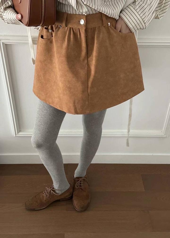 Коричневая юбка мини Auver Fit (премиум Корея)