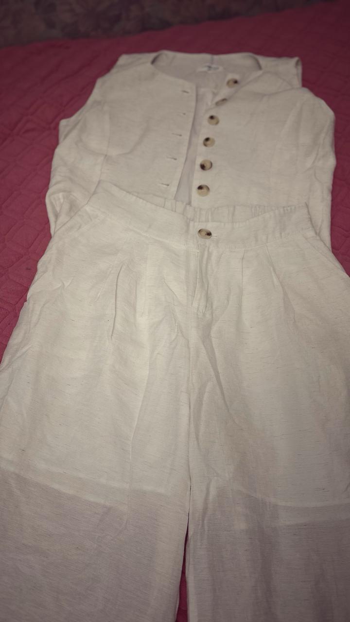 Льняная двойка белая