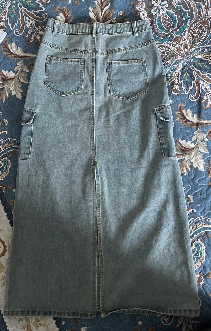 Джинсовая юбка миди