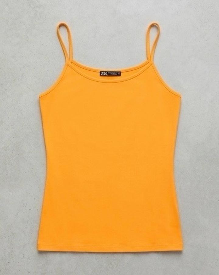 Neon orange top Zara