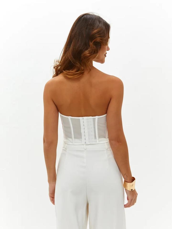 Женский белый корсет ракушка