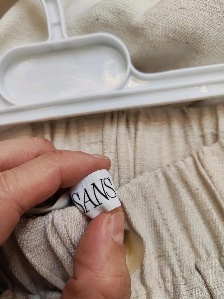 Брюки палаццо лен SANS S-M бежевые