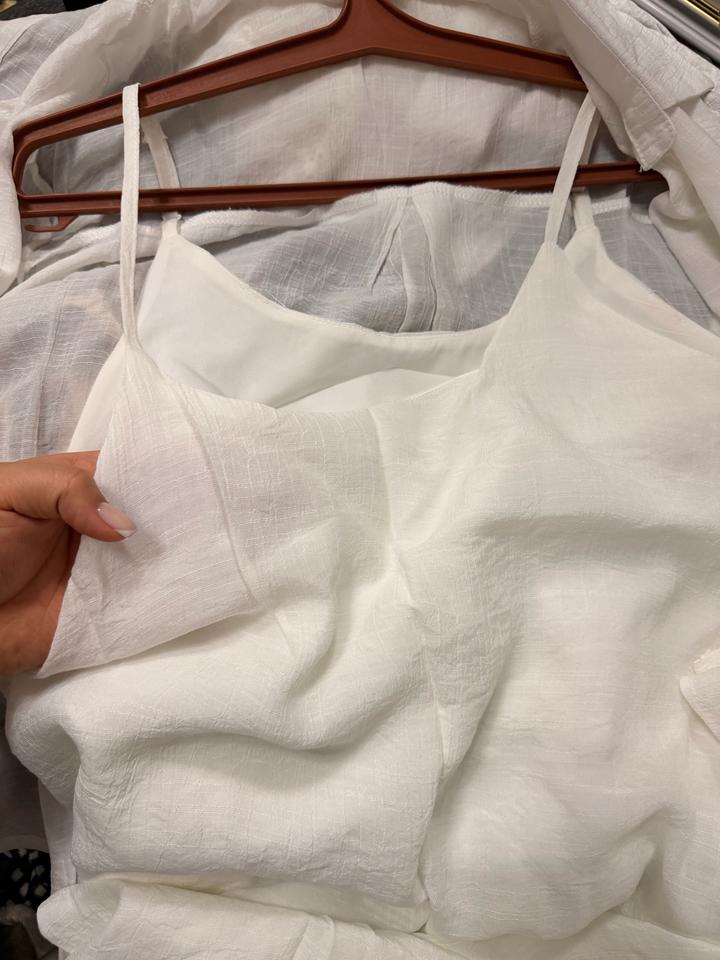 Белое платье на лямках с рубашкой от TGY’s Design