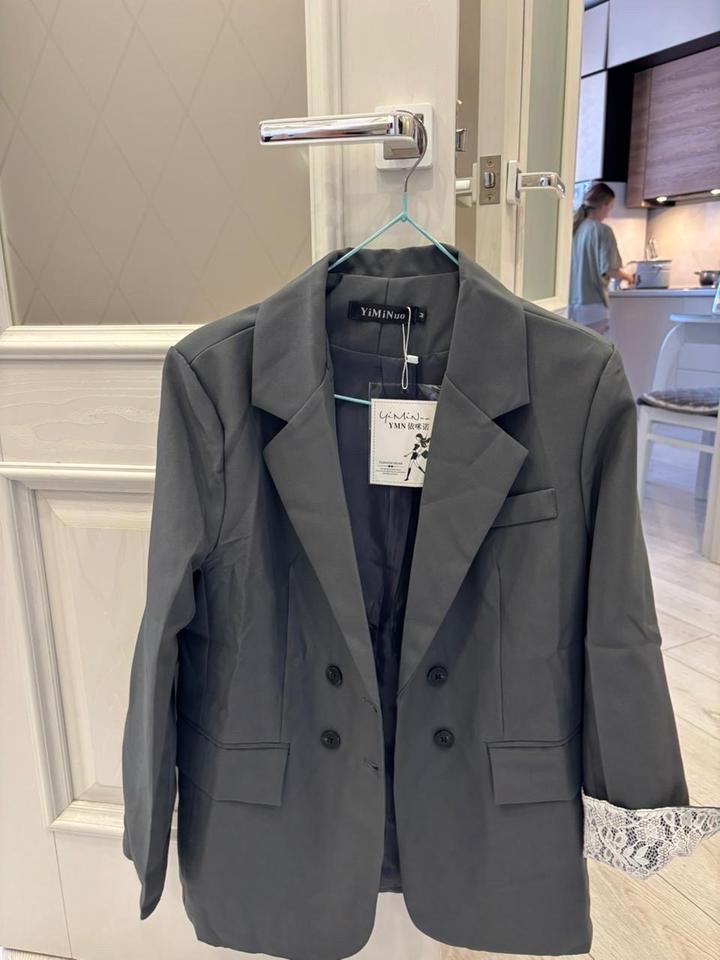 Пиджак серый / черный