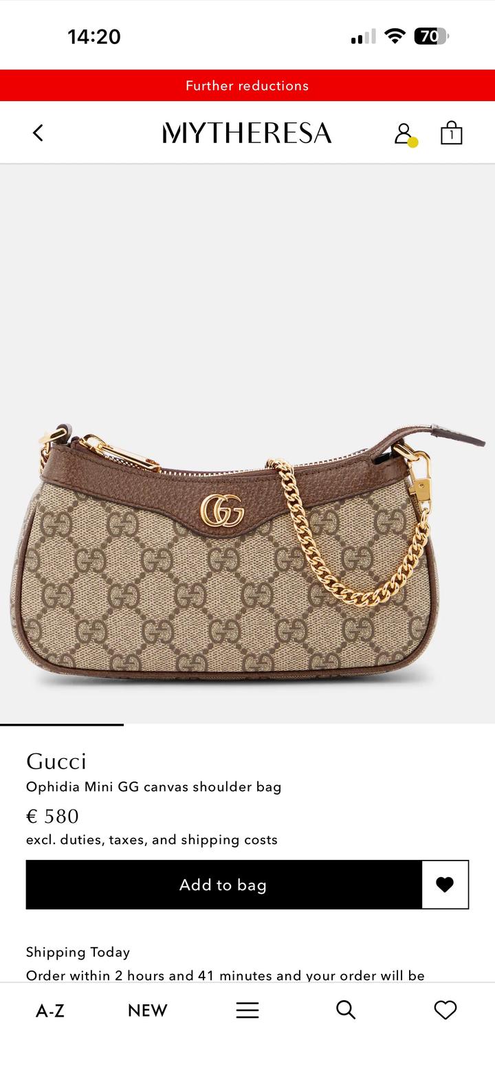 Сумка Gucci Ophidia Mini GG canvas shoulder bag