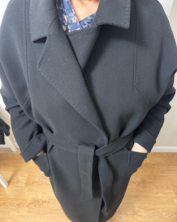 Пальто черное, оверсайз