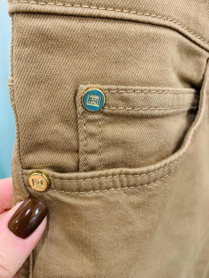 Люксовые бежевые джинсы скинни от ESCADA