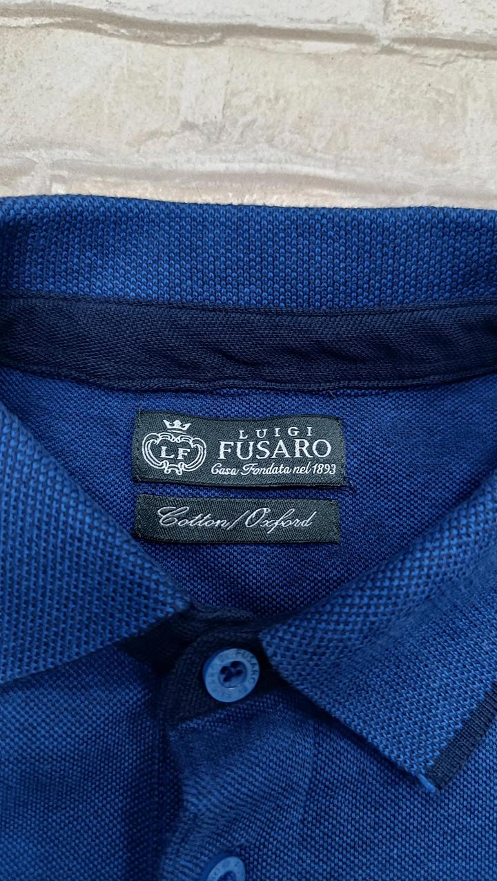 Мужская футболка поло синяя хлопок