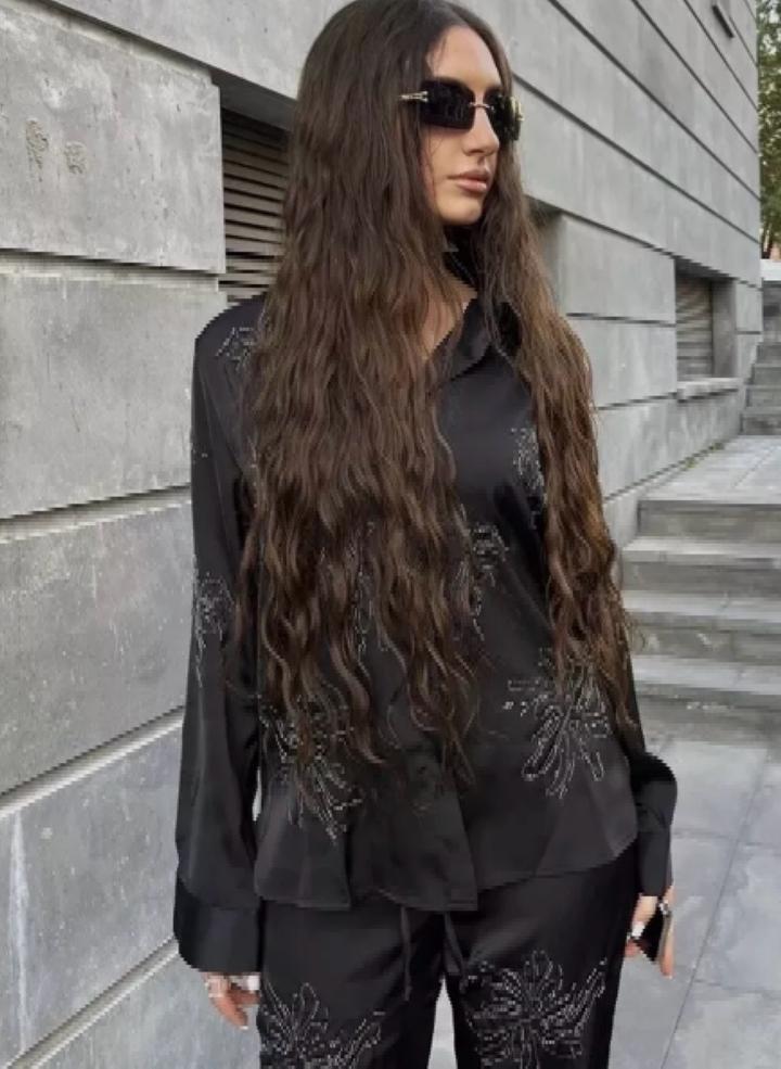 Zara костюм двойка пижамного стиля