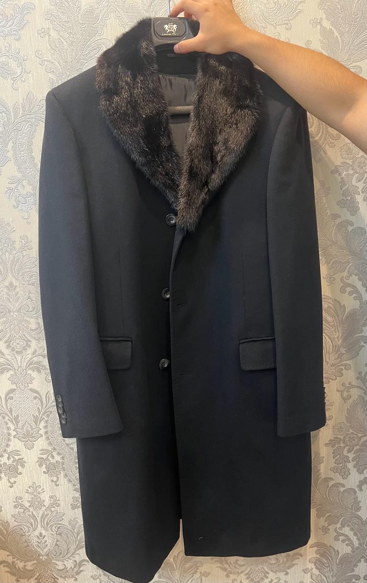 Мужское пальто с подкладом из норки