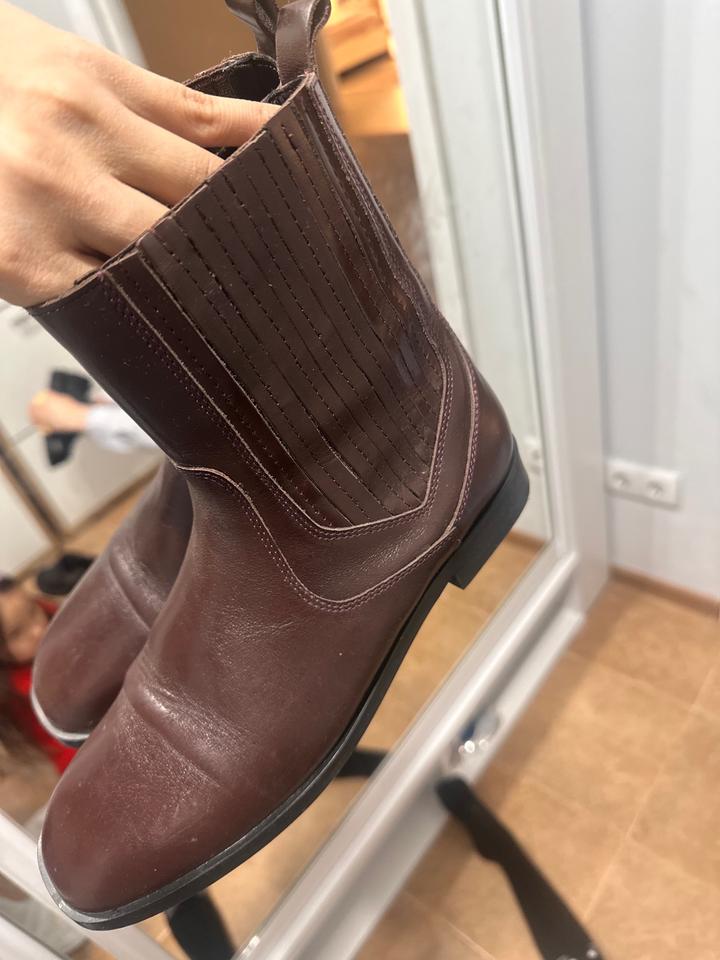 Весенне-осенние ботильоны, кожанные