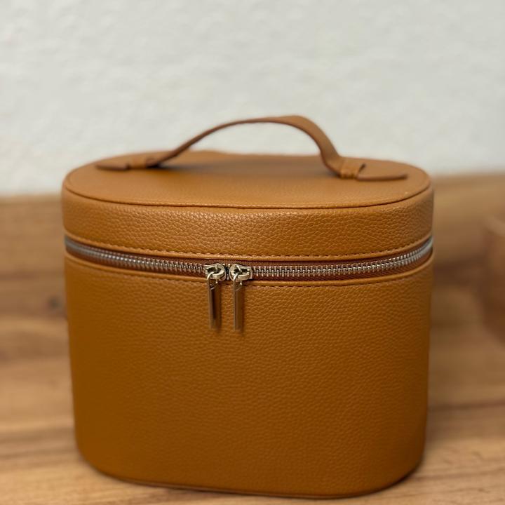 Трендовая большая косметичка черная/коричневая