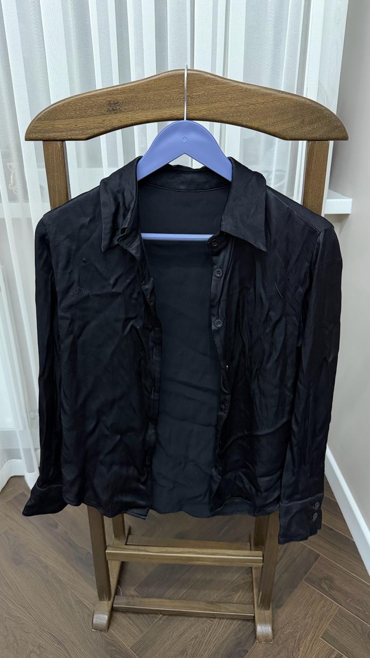 Двойка: рубашка, юбка длина миди атлас , размер XS