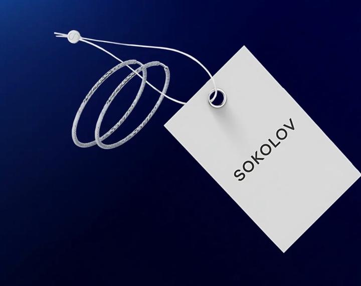 Серьги-кольца с алмазной гранью