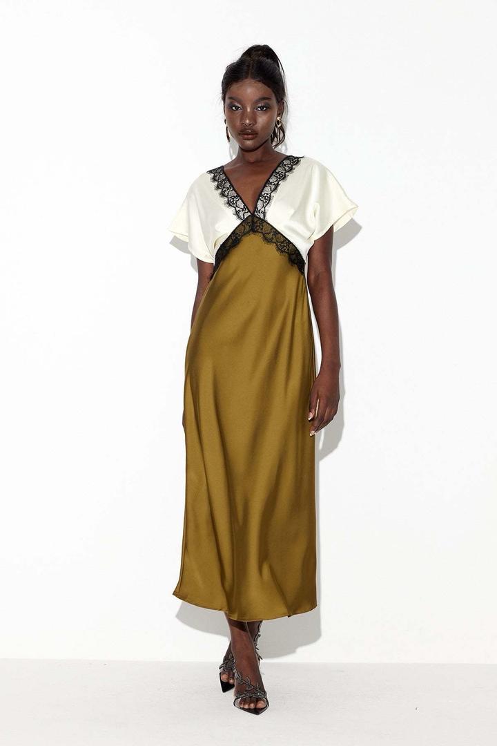 Платье атласное zara