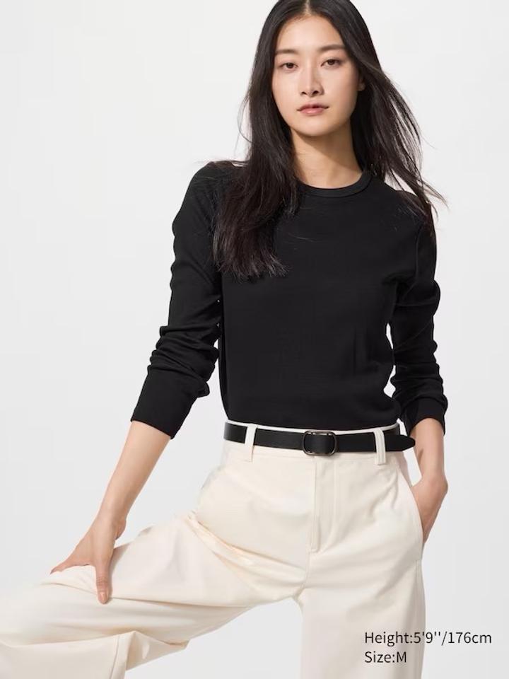 Лонгслив в рубчик от Uniqlo