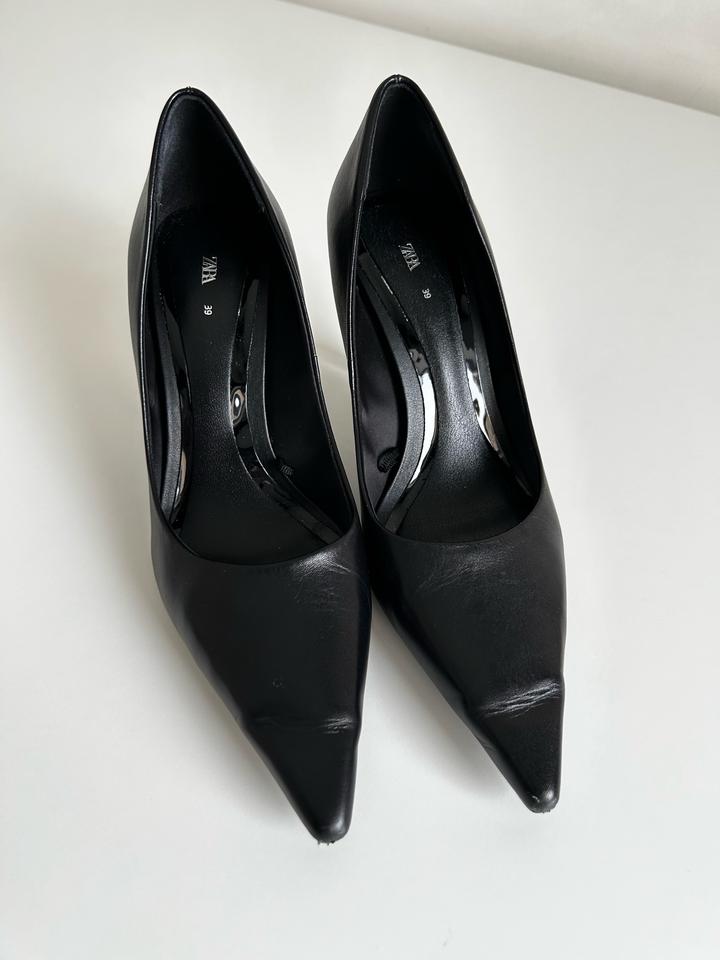 кожаные туфли zara