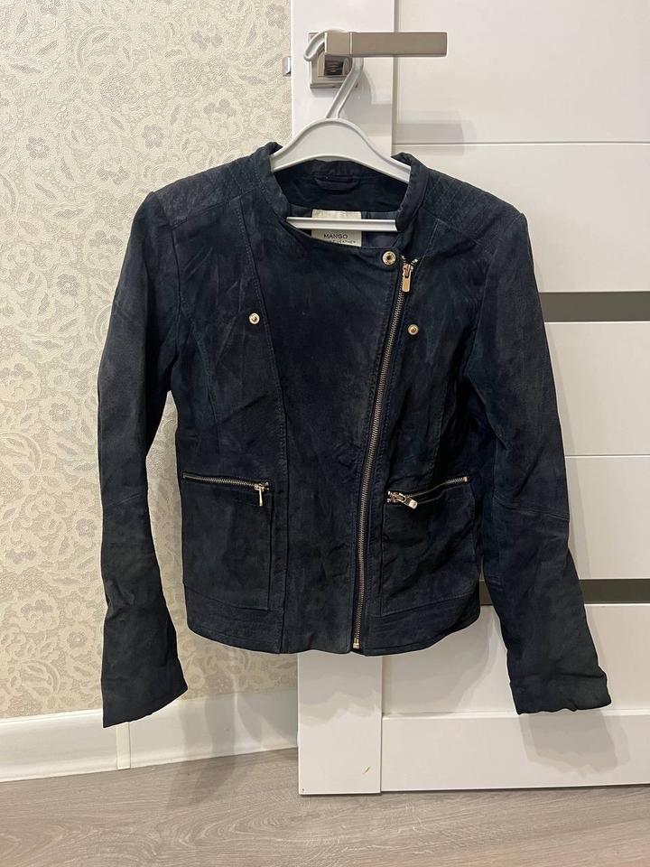 Замшевая куртка Mango из натуральной кожи