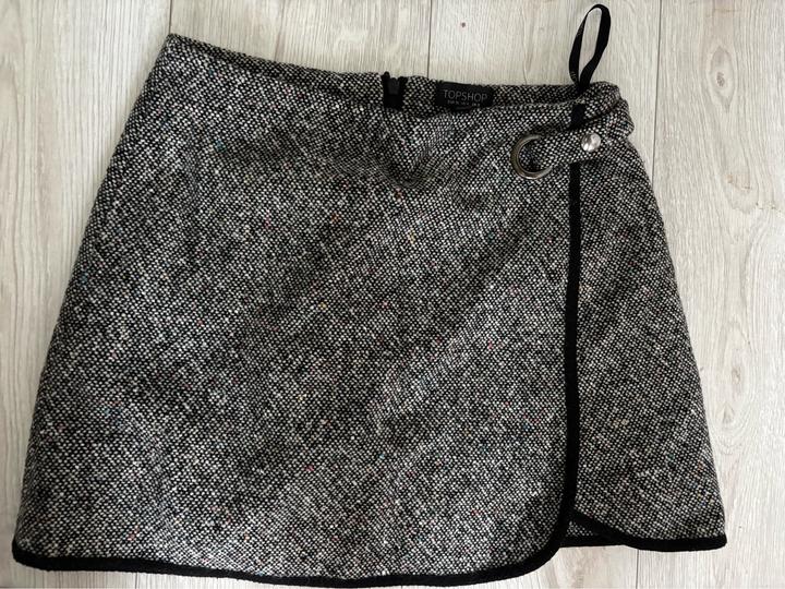 Юбка мини твид шерсть top shop xs s