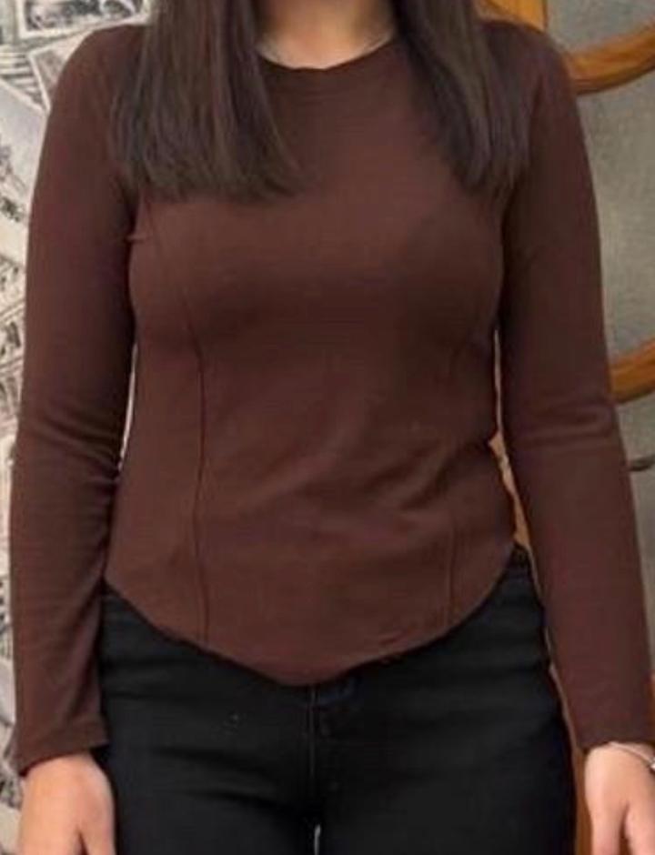 Коричневый лонгслив