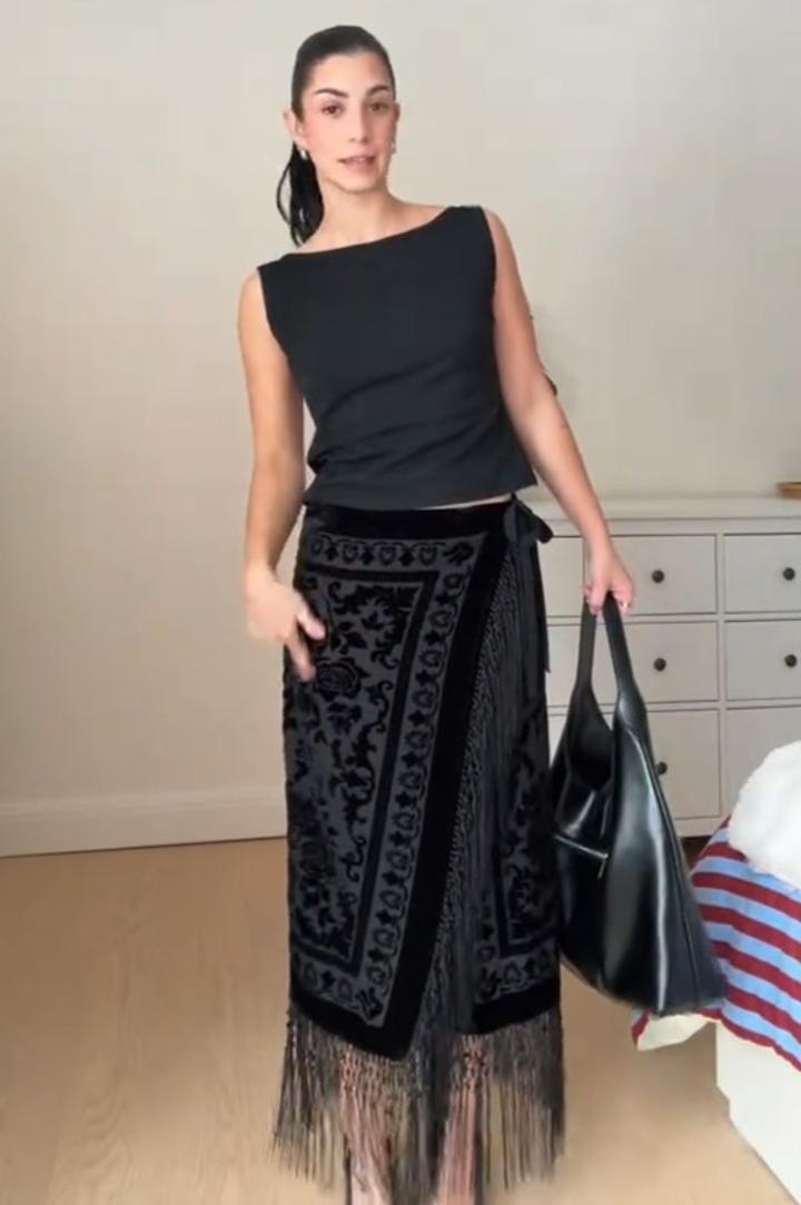 Юбка-парео с бахромой из велюра