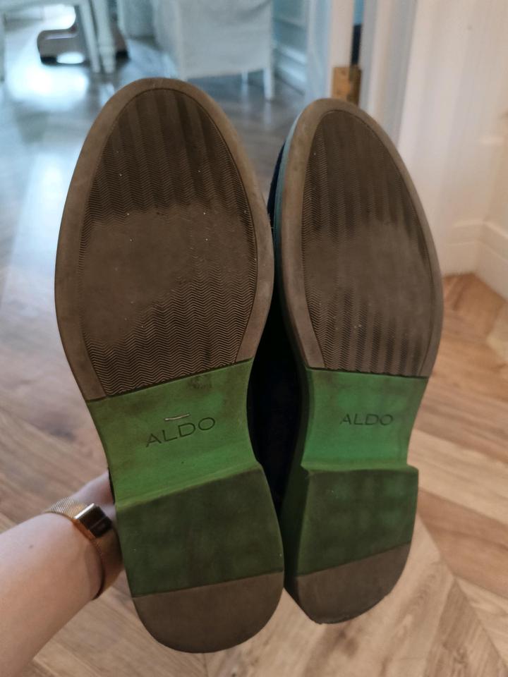 Ботинки мужские замшевые синие Aldo