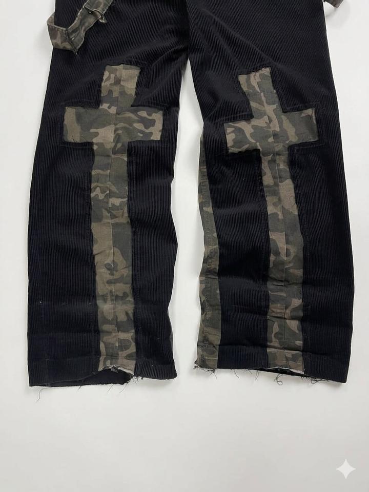 Кастомные вельветовые брюки КРЕСТЫ