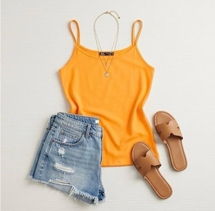 Neon orange top Zara