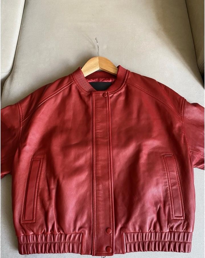 Утепленная кожаная куртка Massimo Dutti