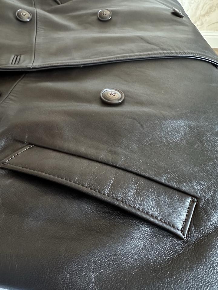 Тренч из натуральной телячьей кожи, размер L