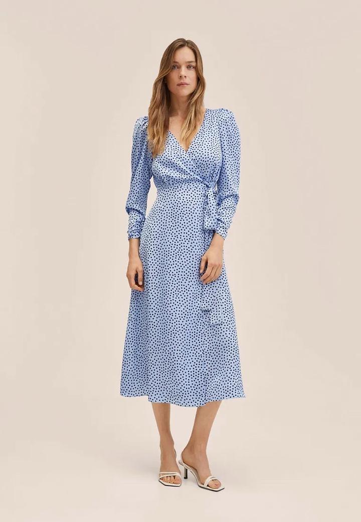 Платье манго в горошек