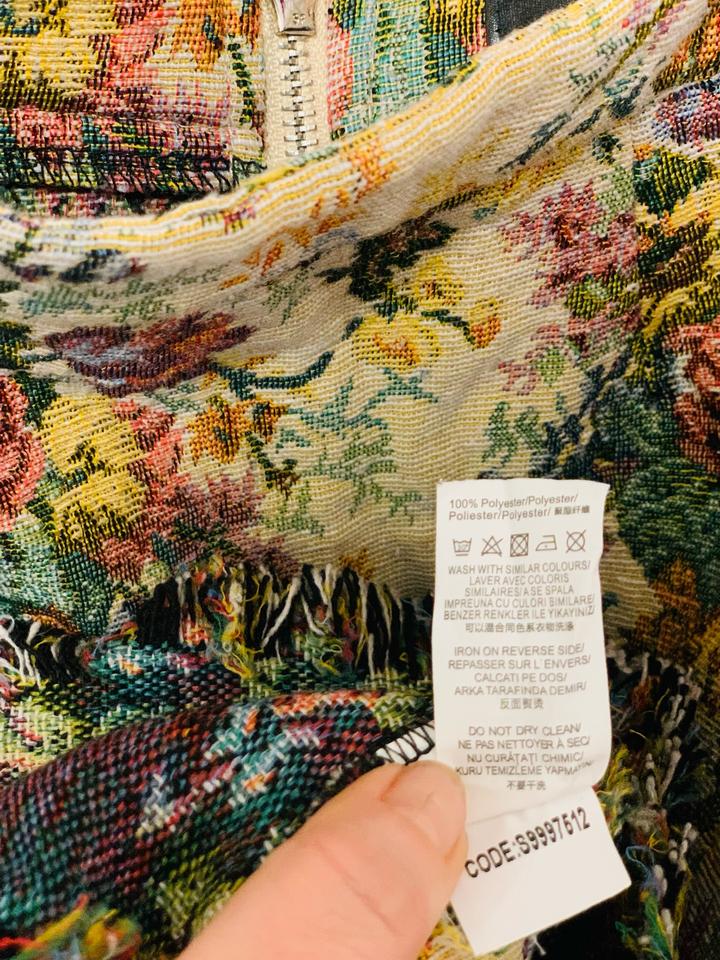 Гобеленовая мини юбка с бахромой