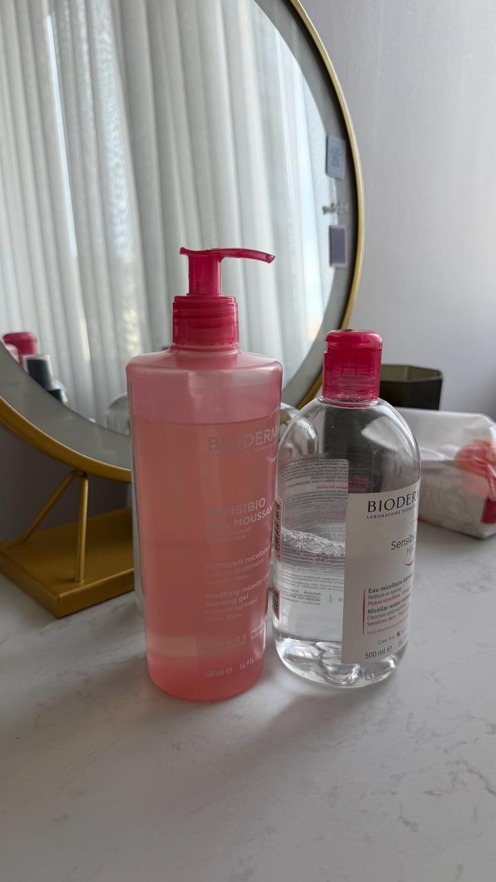 Набор для лица BIODERMA sensibio миццелярнчя вода. очищающий гель для лица