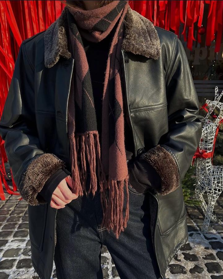 Кожаная дубленка