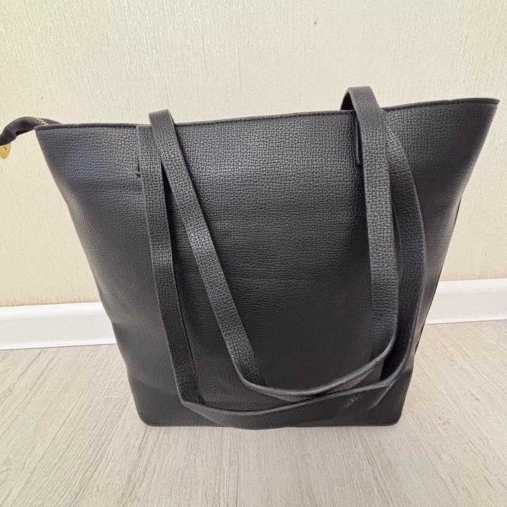 🖤 Большой шопер Coach черного цвета с золотистой фурнитурой + картхолдер