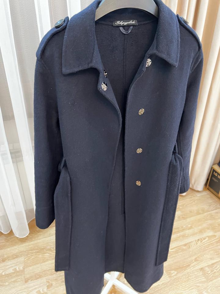 Пальто темно-синее