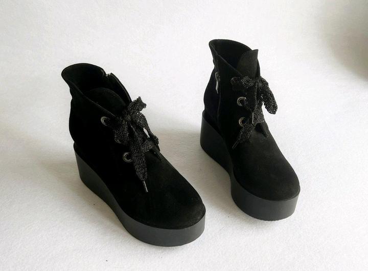 Ботинки ботильоны 38 размер на платформе искусственная замша