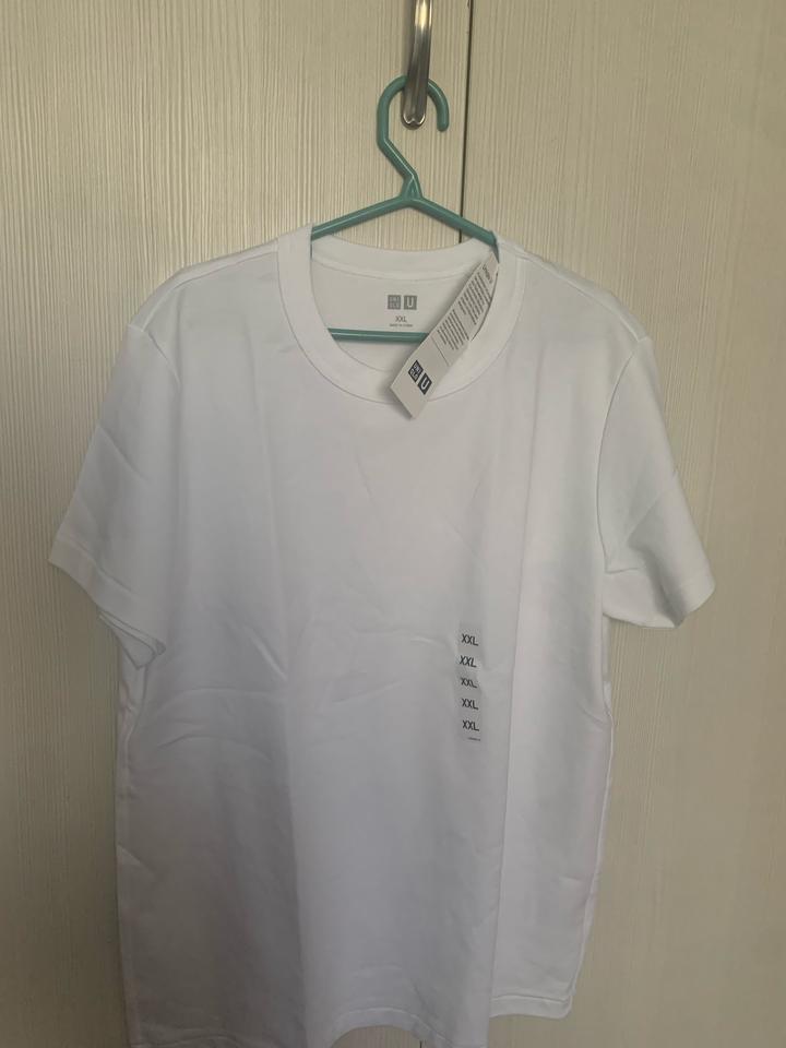 Белая футболка Uniqlo хлопок свободная free size