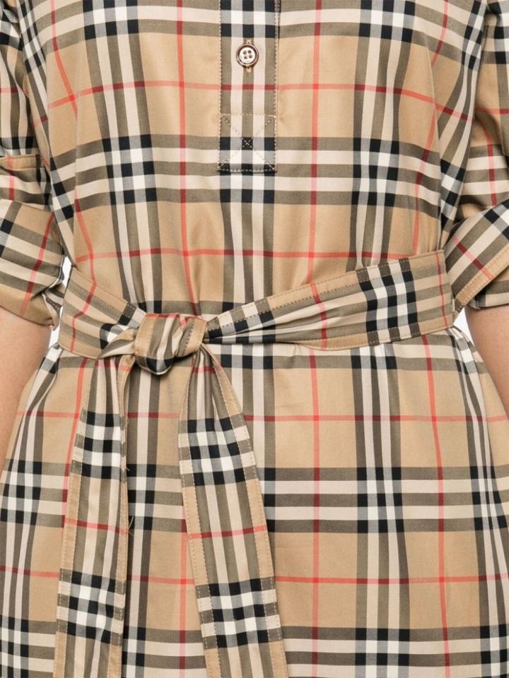 Burberry бежевое платье в клетку