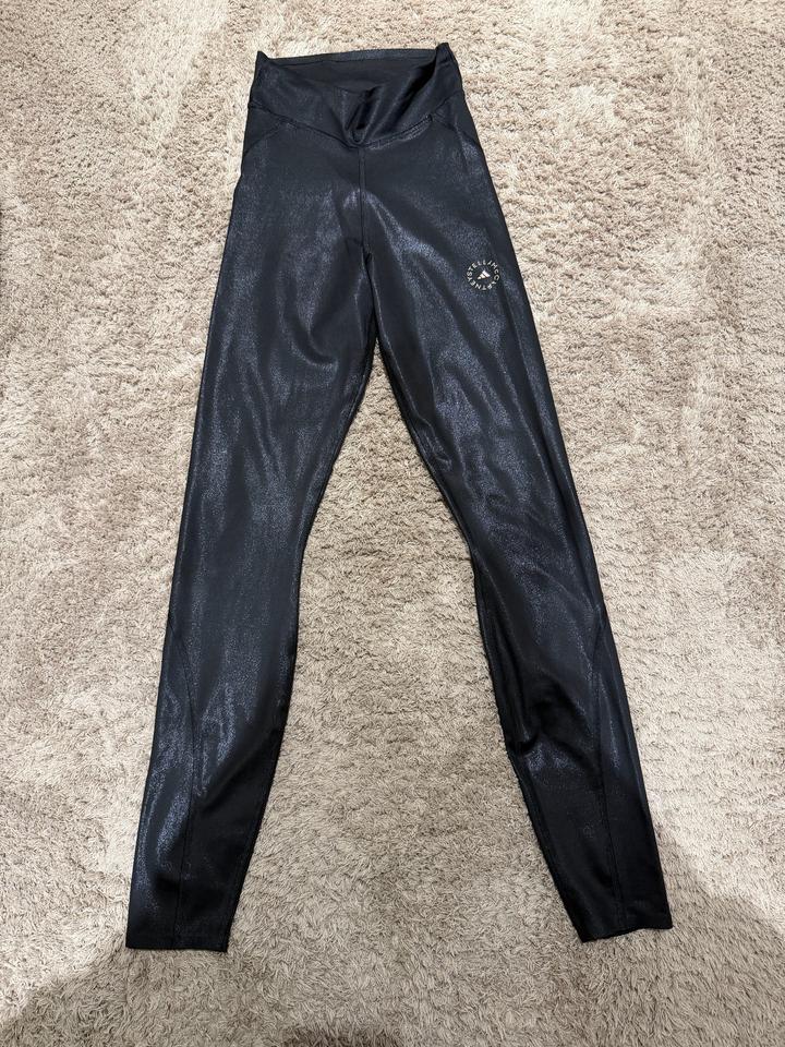 Леггинсы adidas by Stella McCartney XS, глянцевые чёрные
